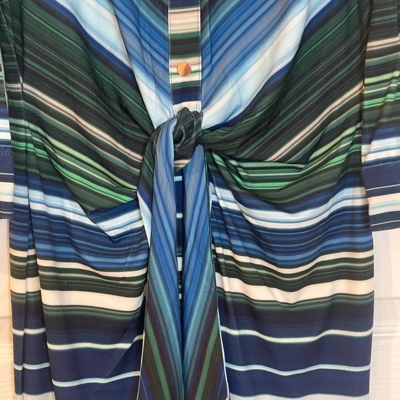 T Tahari Striped Shirt DressBlue Women's Size 8 New - Picture 11 of 12